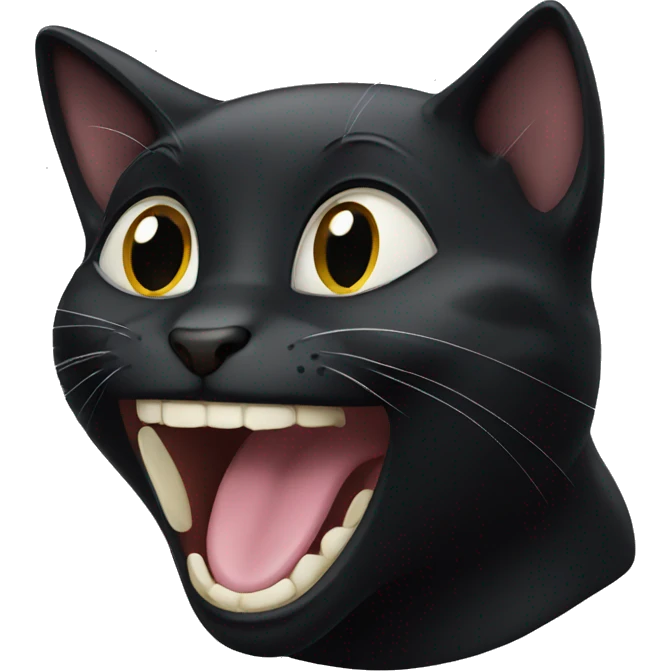 Female black cat laughing emoji