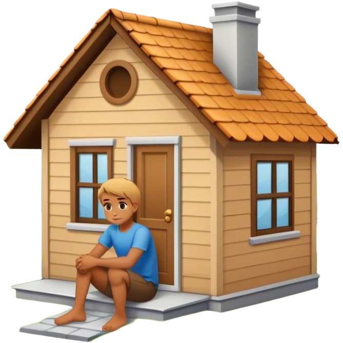 Mensch sitzt auf ein Haus  emoji