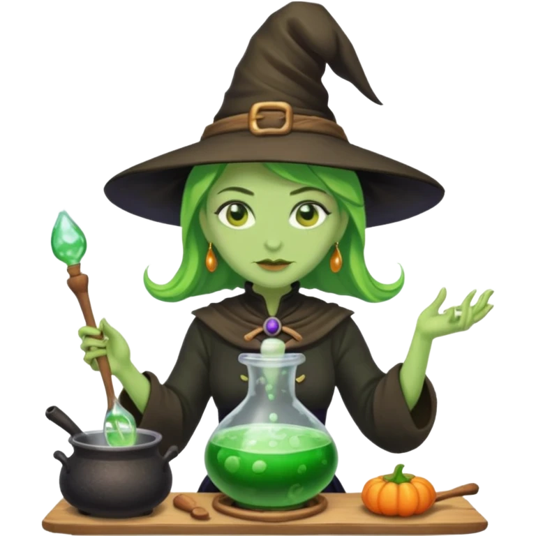 green witch cooking potion emoji