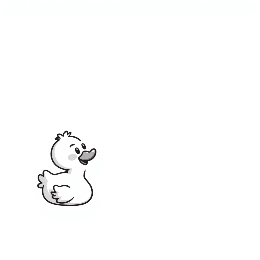 A hand-drawn rubber duck with a silly cute expression and tiny wings emoji