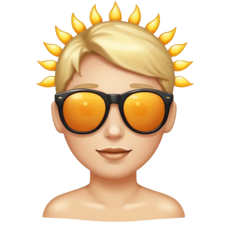 character dazzled by the sun, wearing sunglasses emoji