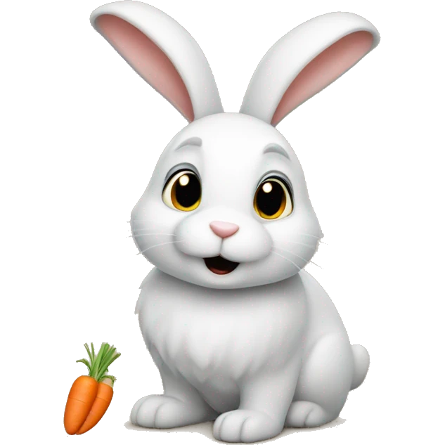 A rabbit in search of carrots unable to find it emoji