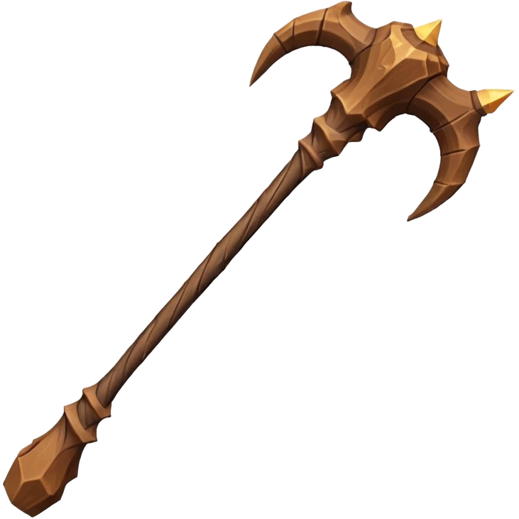 fantasy magic wooden staff low poly emoji