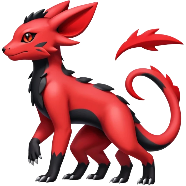 Cute Shiny Guilmon-Quilava-Salandit-Umbreon-Fakémon-hybrid-creature (full body)  emoji