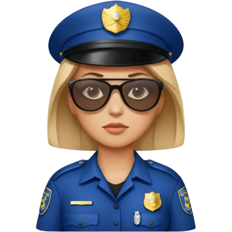 woman police with sunglasses emoji