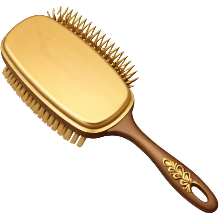 golden hair brush emoji