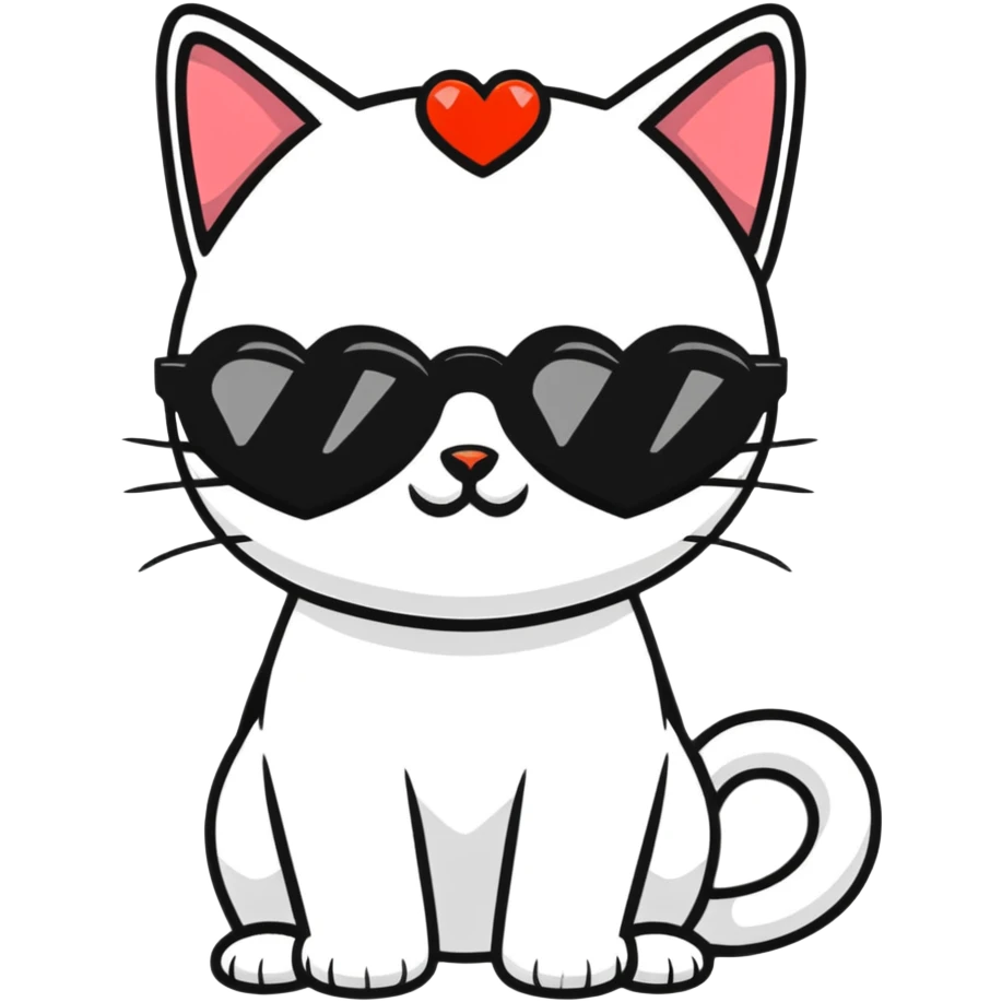 black cat wearing heart-shaped sunglasses emoji