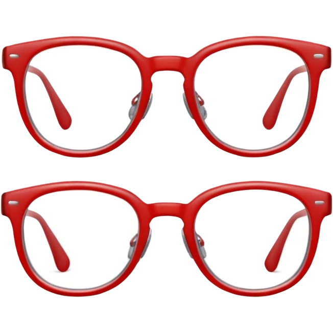 Red Glasses with subtle shine and curved frame edges. emoji