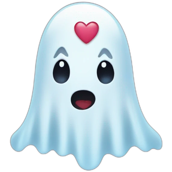 ghost with hearts emoji