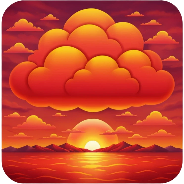 red cloudy sunset emoji
