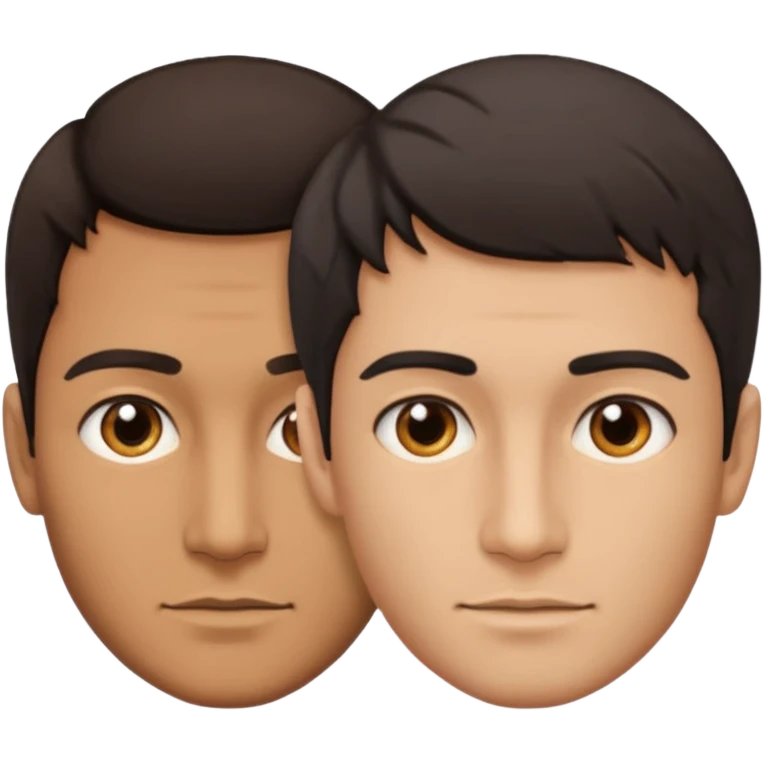 a man with two faces, half of the face looking right, half of the other part looking left emoji