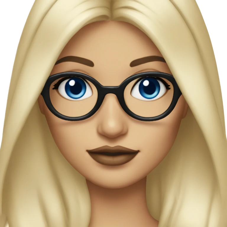 blonde kylie jenner with blue eyes and glasses  emoji