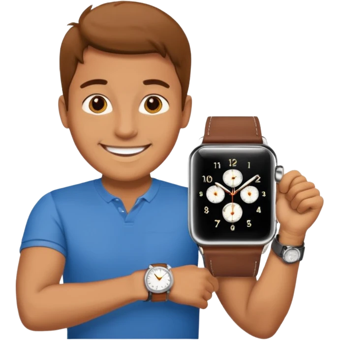 Male wearing watch emoji