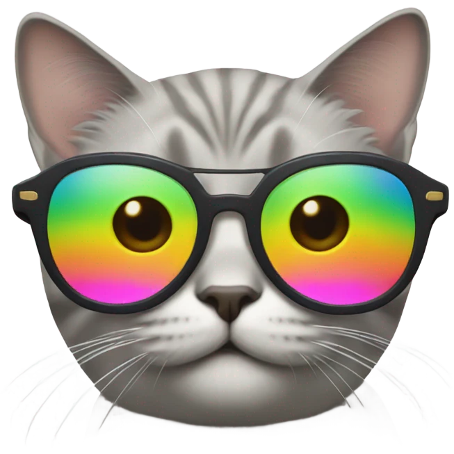 Cat with rainbow sunglasses emoji