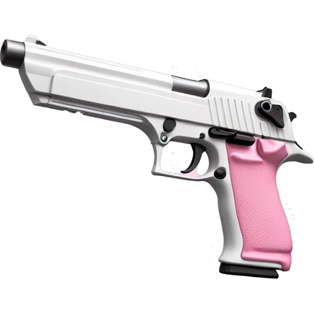 DESERT EAGLE in white and pink, no black emoji
