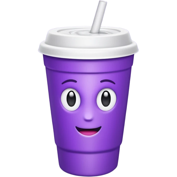 ios styrofoam cup.  purple liquid inside (no straw) (no face) emoji