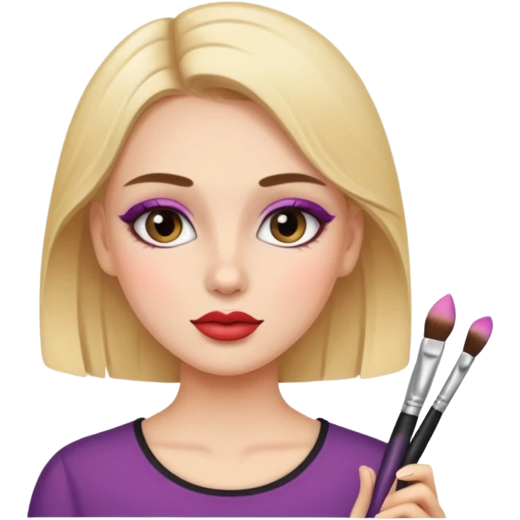 A girl doing her makeup  emoji