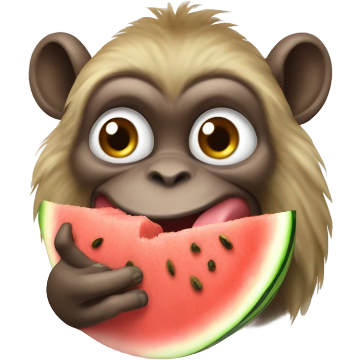 Monkey eating watermelon  emoji
