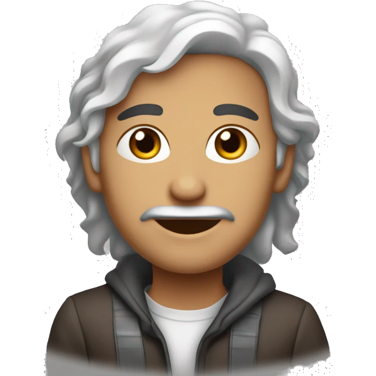 siyah beyaz foralı mavi gözlü kahverengi saçlı bir çocuk emoji
