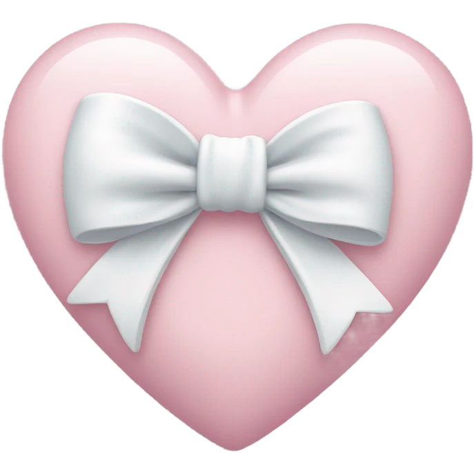 Pastel pink heart with white bow emoji