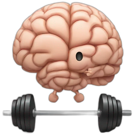 brain lifting weights emoji