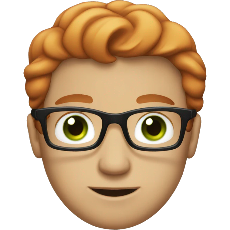man with red hair and green eyes and glasses emoji