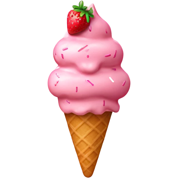 strawberry Ice cream with pink sprinkles  emoji