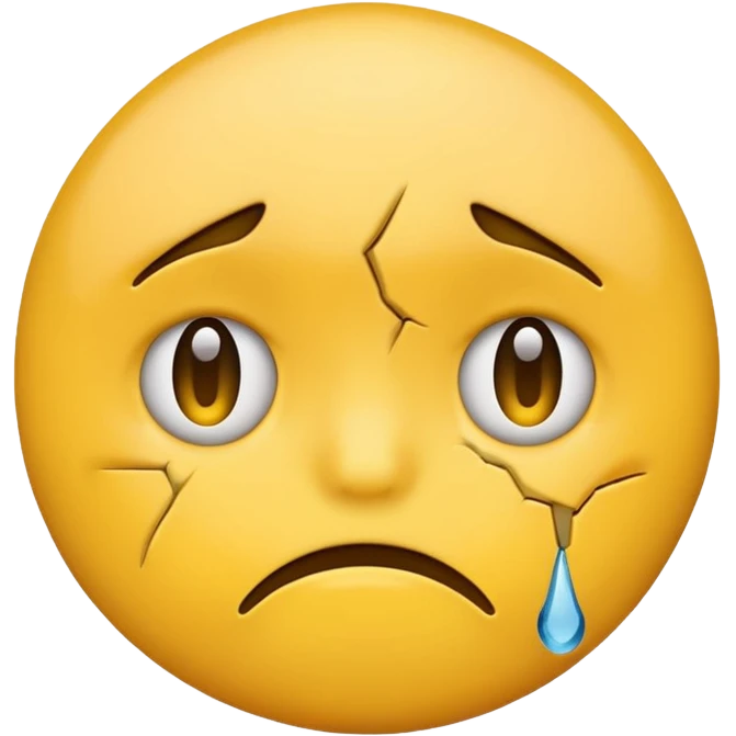 Sad emojis with crack in the middle emoji