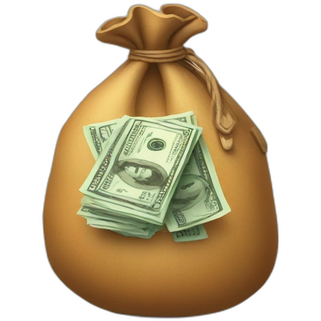 cartoony lowdetail money bag emoji
