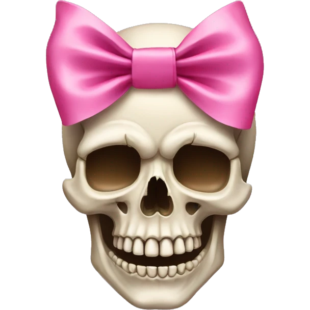 Skull with a pink bow emoji
