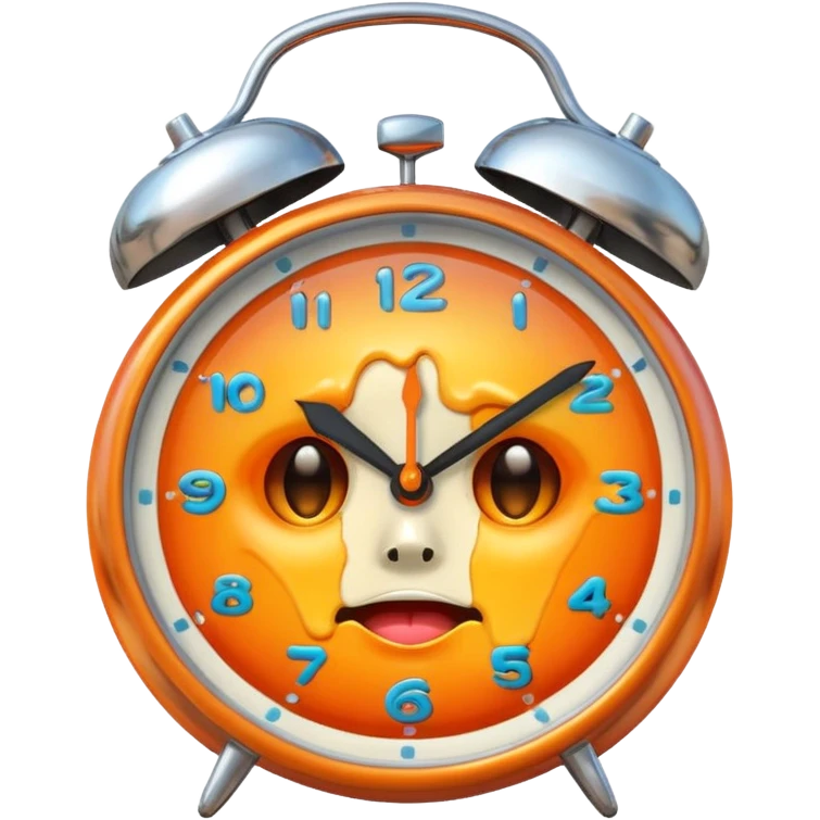 melting face, alarm clock, sunset emoji