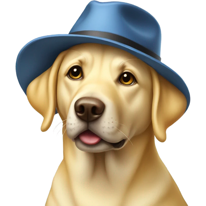 yellow lab dog wearing a hat emoji