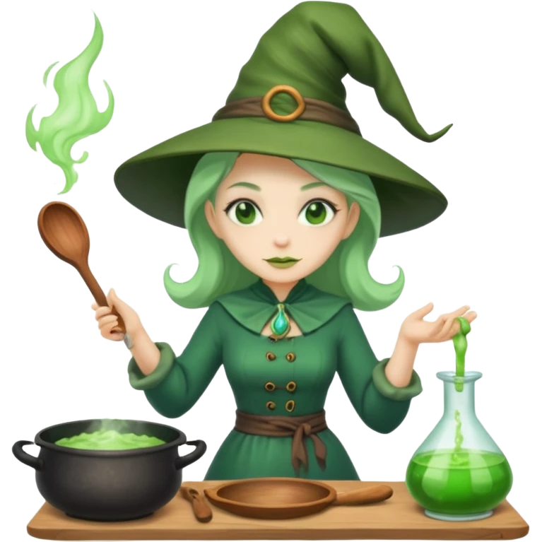 green witch cooking potion emoji