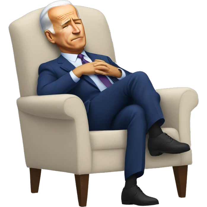 biden asleep in a chair emoji