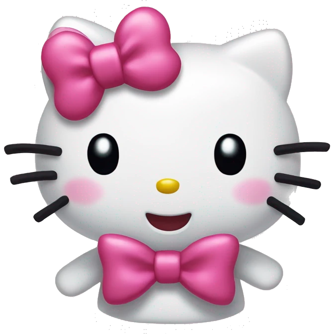 hello kitty winking with bows emoji