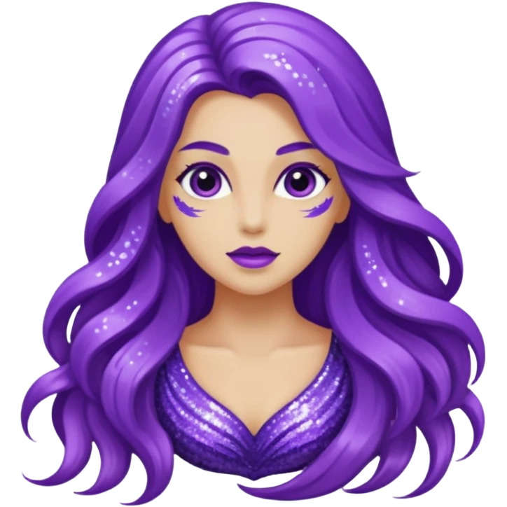 glitter purple siren emoji