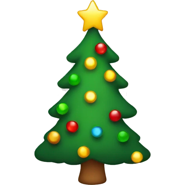 cute christmas tree with christmas lights emoji