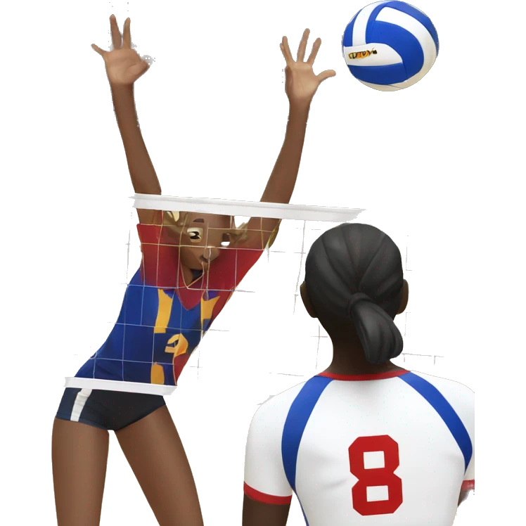 Blocking a volleyball emoji