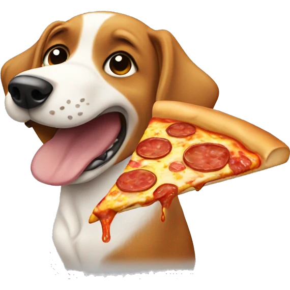 Dog eating pizza  emoji