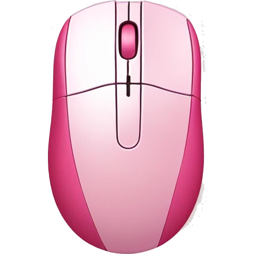 Rose red pink computer mouse with light pink accents  emoji