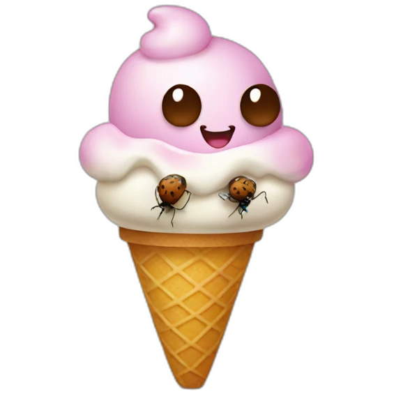 icecream with bugs emoji