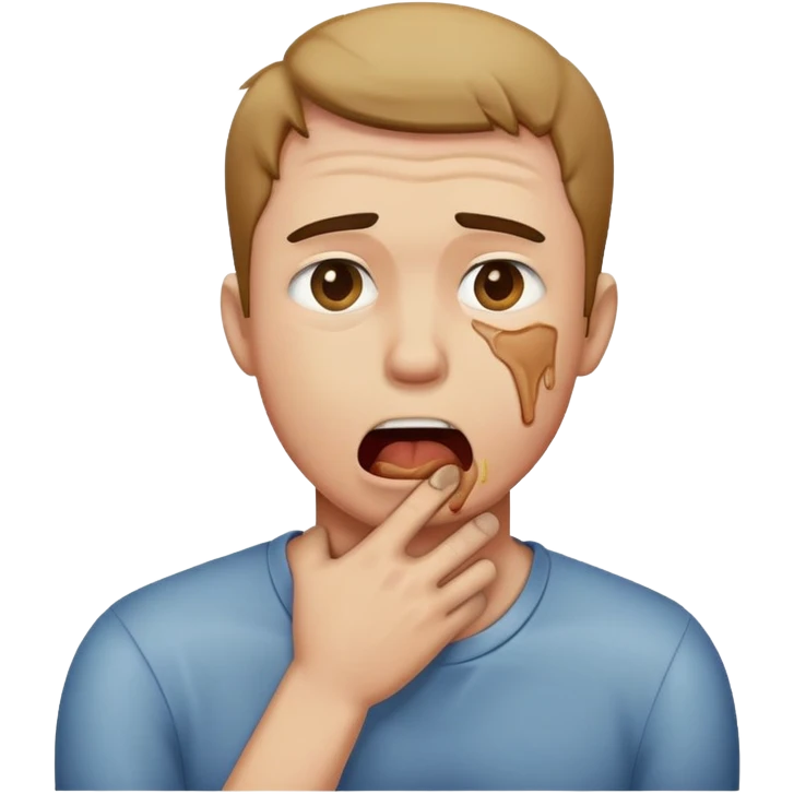 Man choking himself emoji
