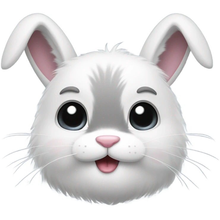 Half white half gray bunny emoji
