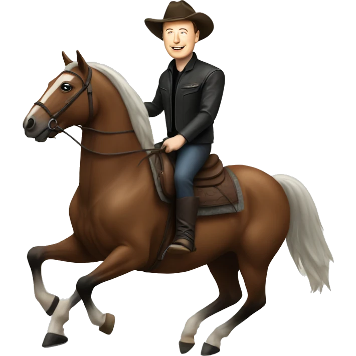elon musk riding a horse emoji