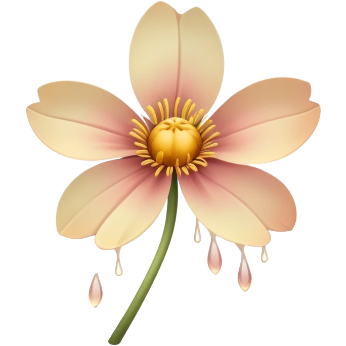 blooming flower is sad emoji
