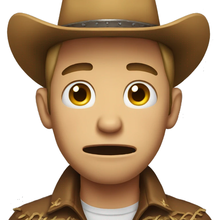 Crying cowboy emoji