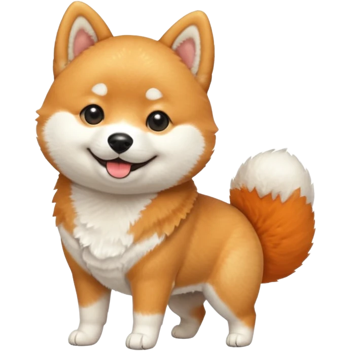 a full body of cute shiba emoji