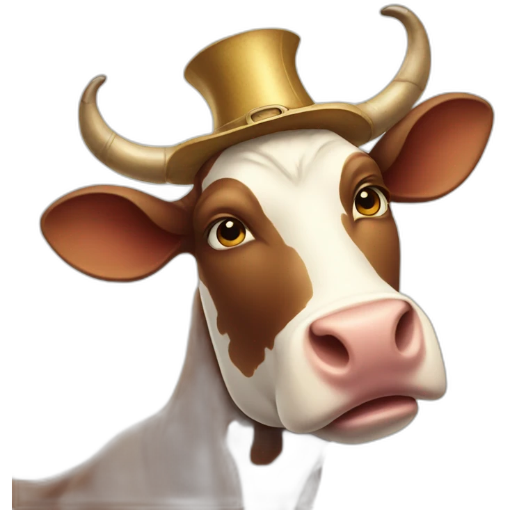 cow wearing a horn hat emoji