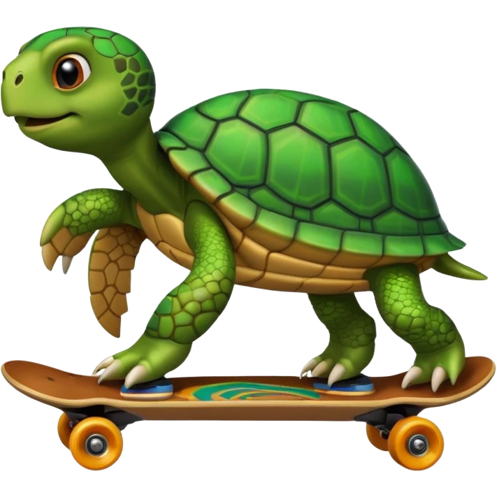 Turtle on skateboard  emoji