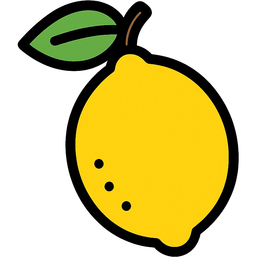 lemon fruit color outline icon emoji